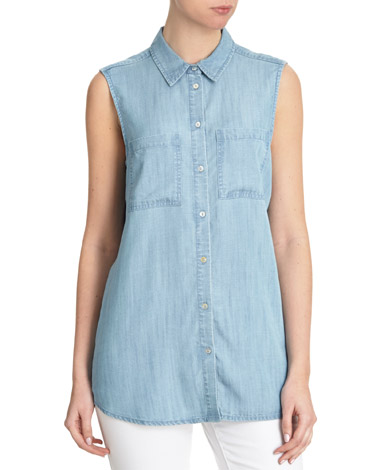 Sleeveless Denim Shirt